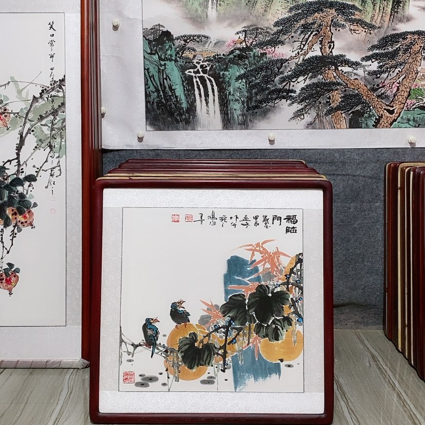 【闪购商品】国画书画作品带框65×65厘米