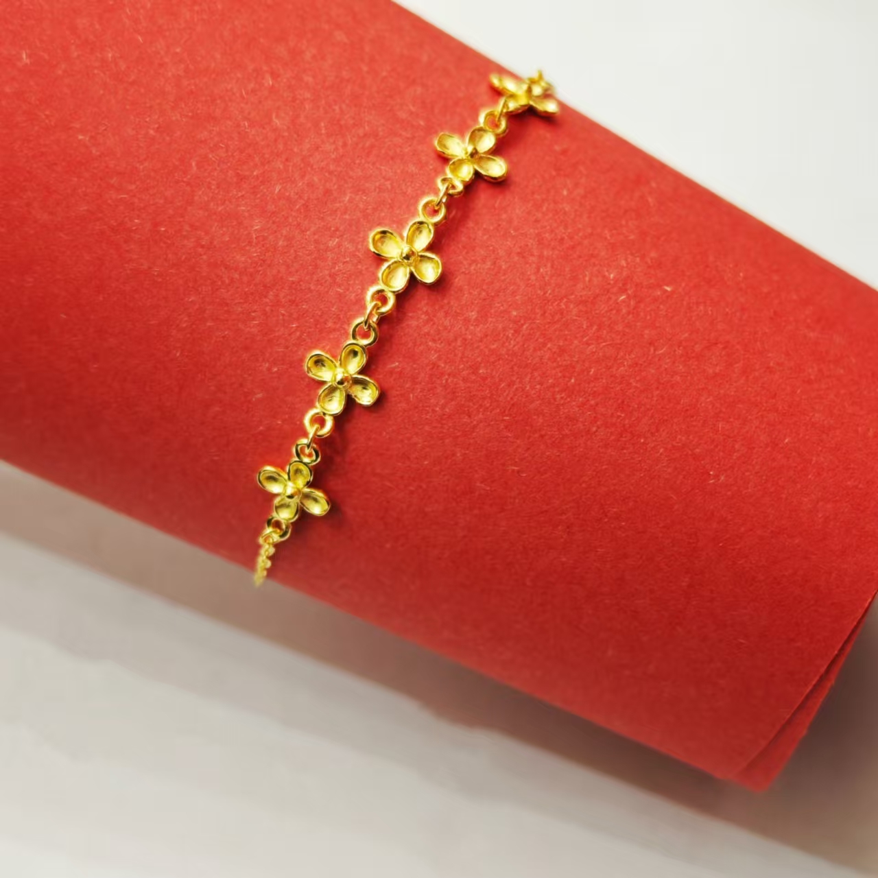 足金999五花幸运草手链#01477（质检中心发货）