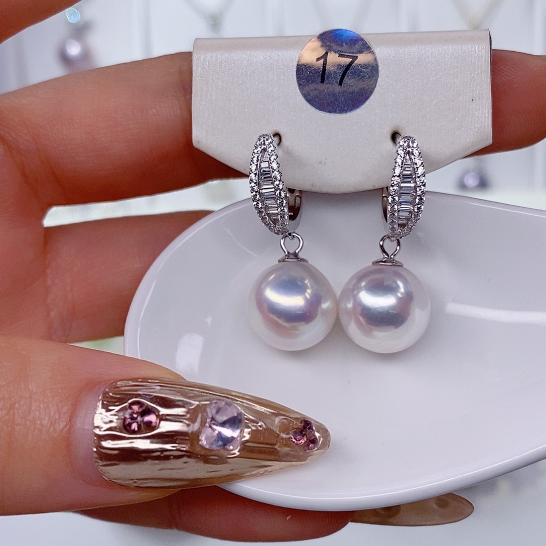 时***散淡水珍珠银S925镶嵌耳饰11➕