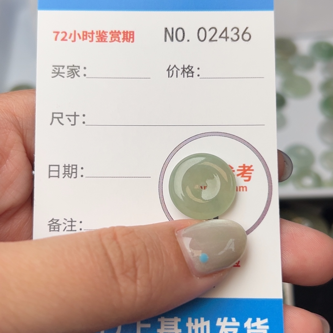 翡翠颈饰未镶嵌平安扣2436