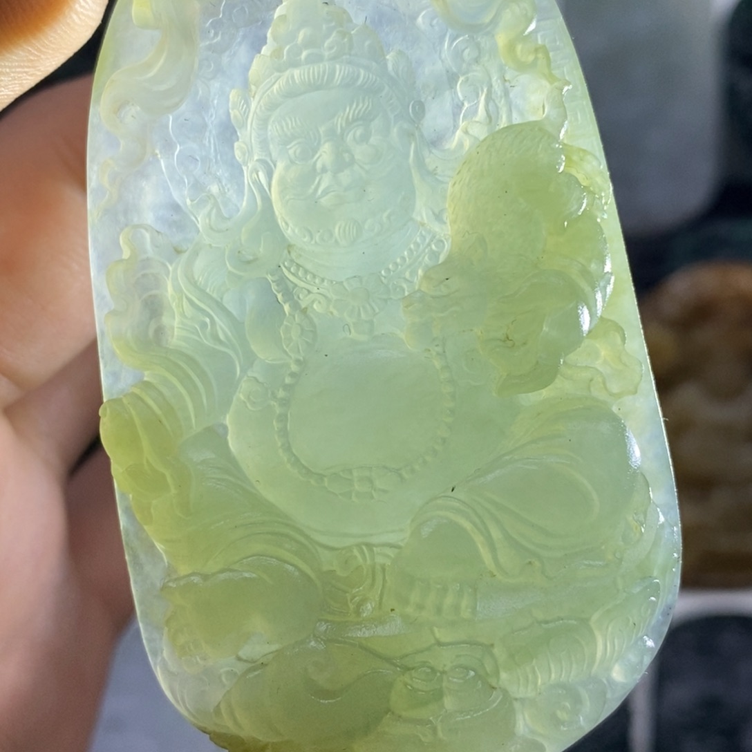 定制翡翠未镶嵌天然翡翠A货黄财神