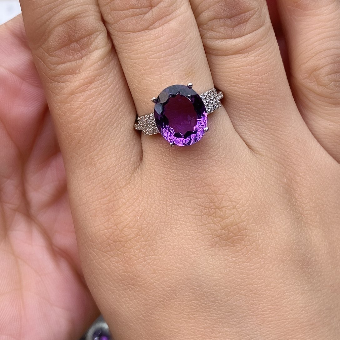 紫晶纯天然无优化紫水晶x银S925镶嵌