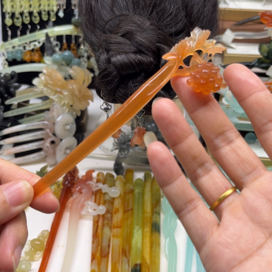 未镶嵌蛇纹石玉发簪