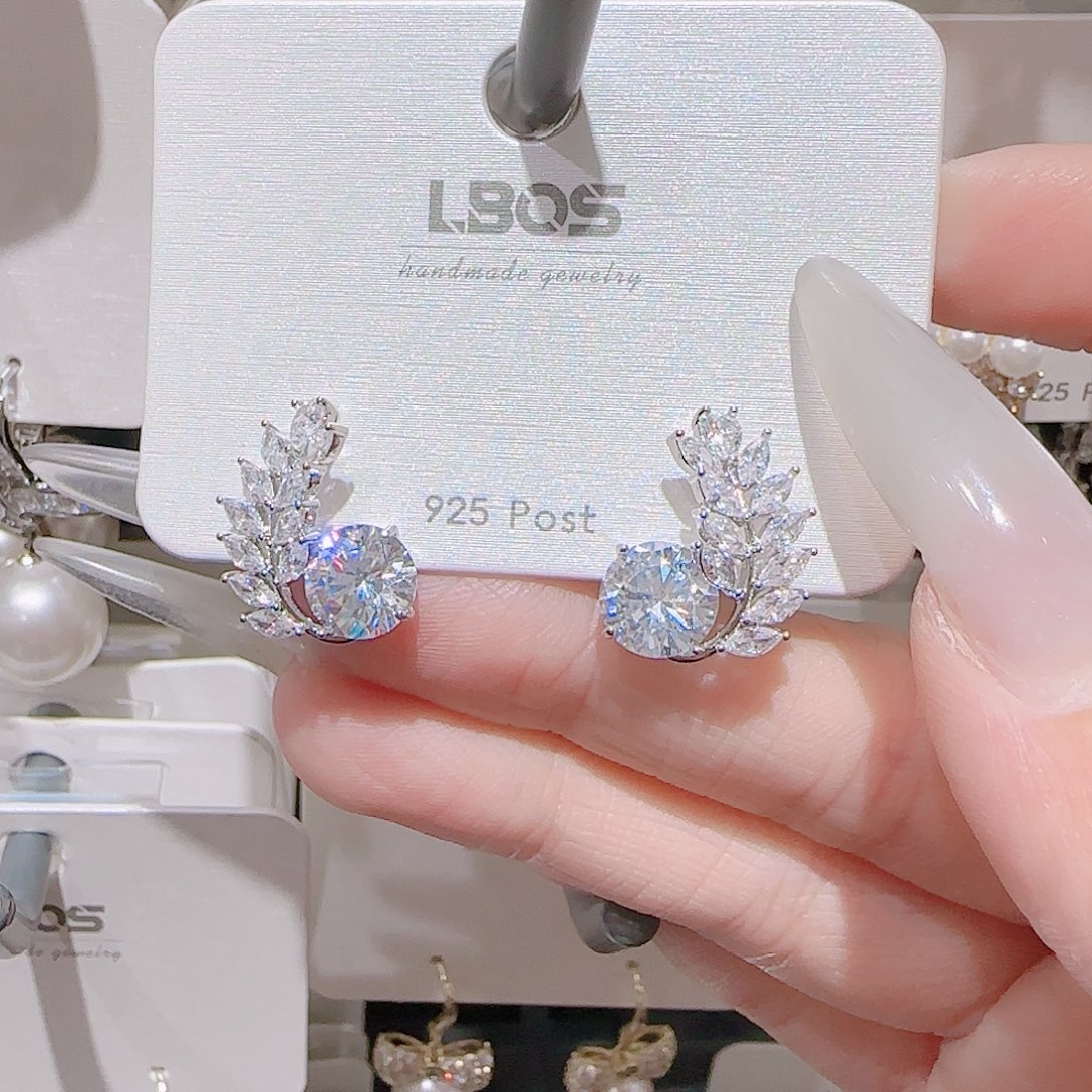 锆石铜合金925银耳环