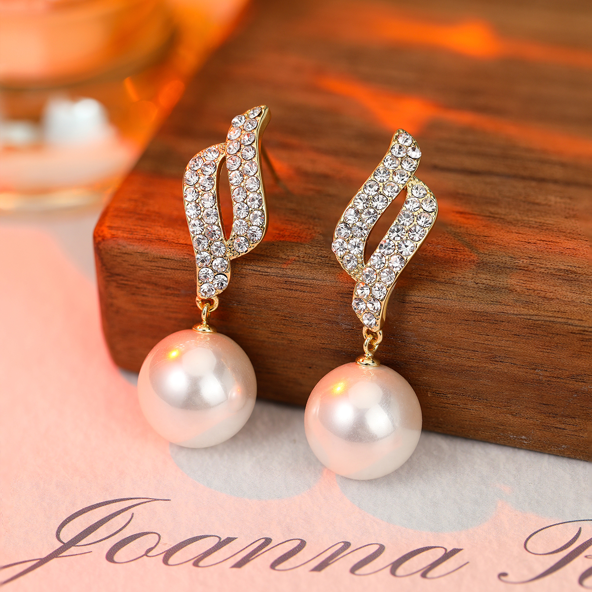 铜合金合成锆石耳饰 韩系百搭高级显白优雅气质时尚耳环H091