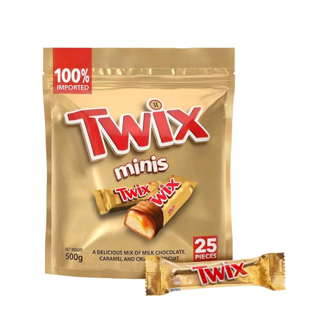 【会员商店】Twix焦糖饼干巧克力棒500g迷你巧克力味巧克力饼干