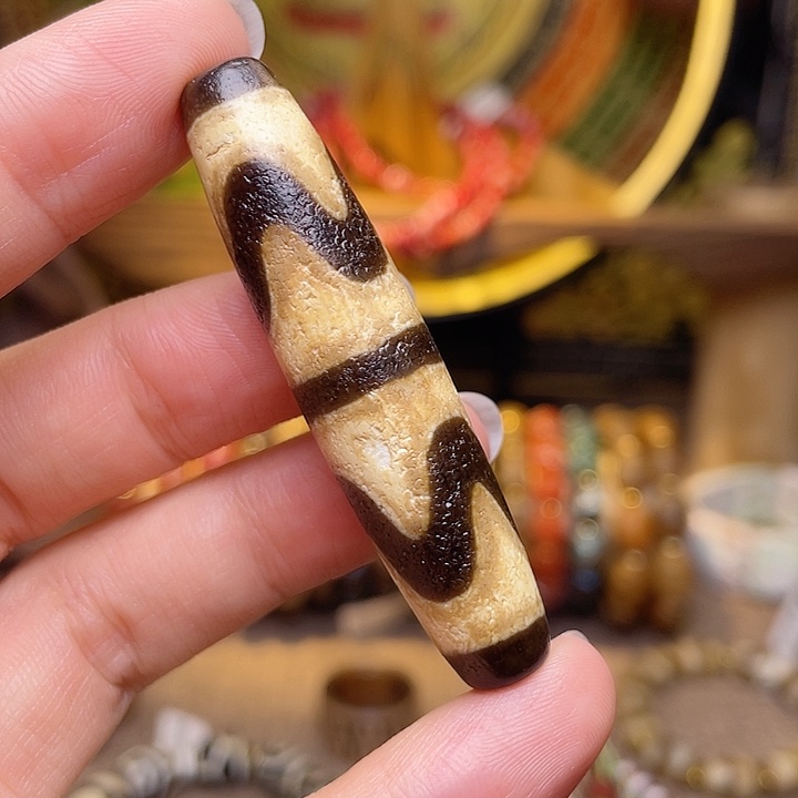 玛瑙/玉髓未镶嵌虎牙天珠玛瑙覆膜