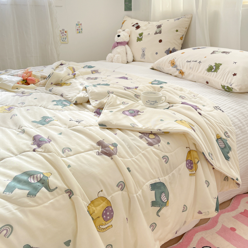 A类夏季凉感丝卡通风空调被夏凉棉被机洗幼儿园床单单人学生薄被