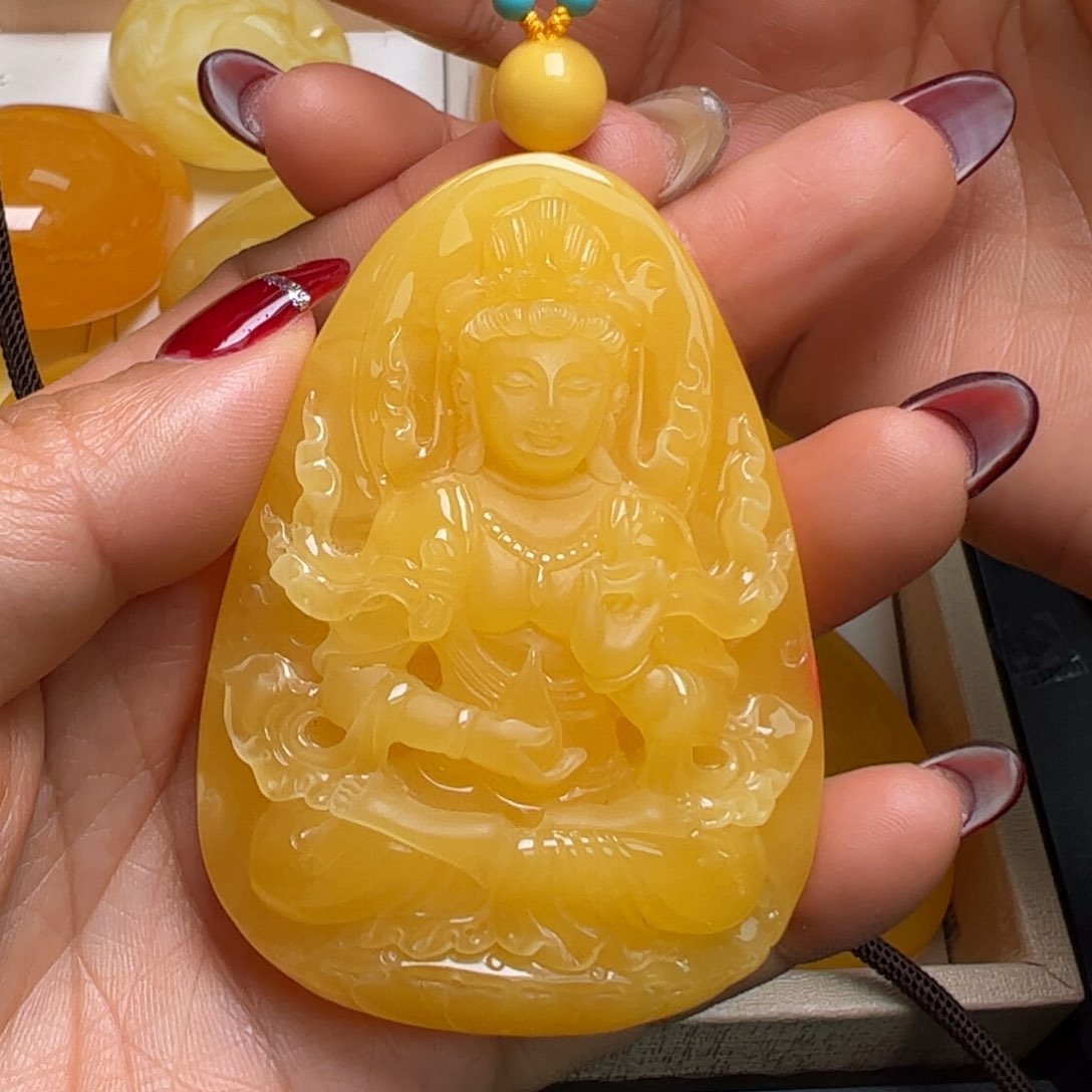 蜜蜡毛衣链未镶嵌