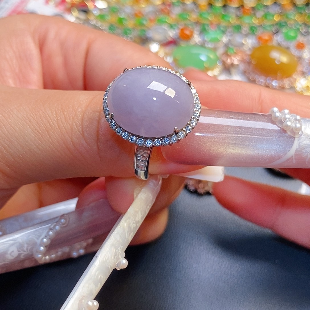 翡翠银S925镶嵌耳饰翡翠戒指