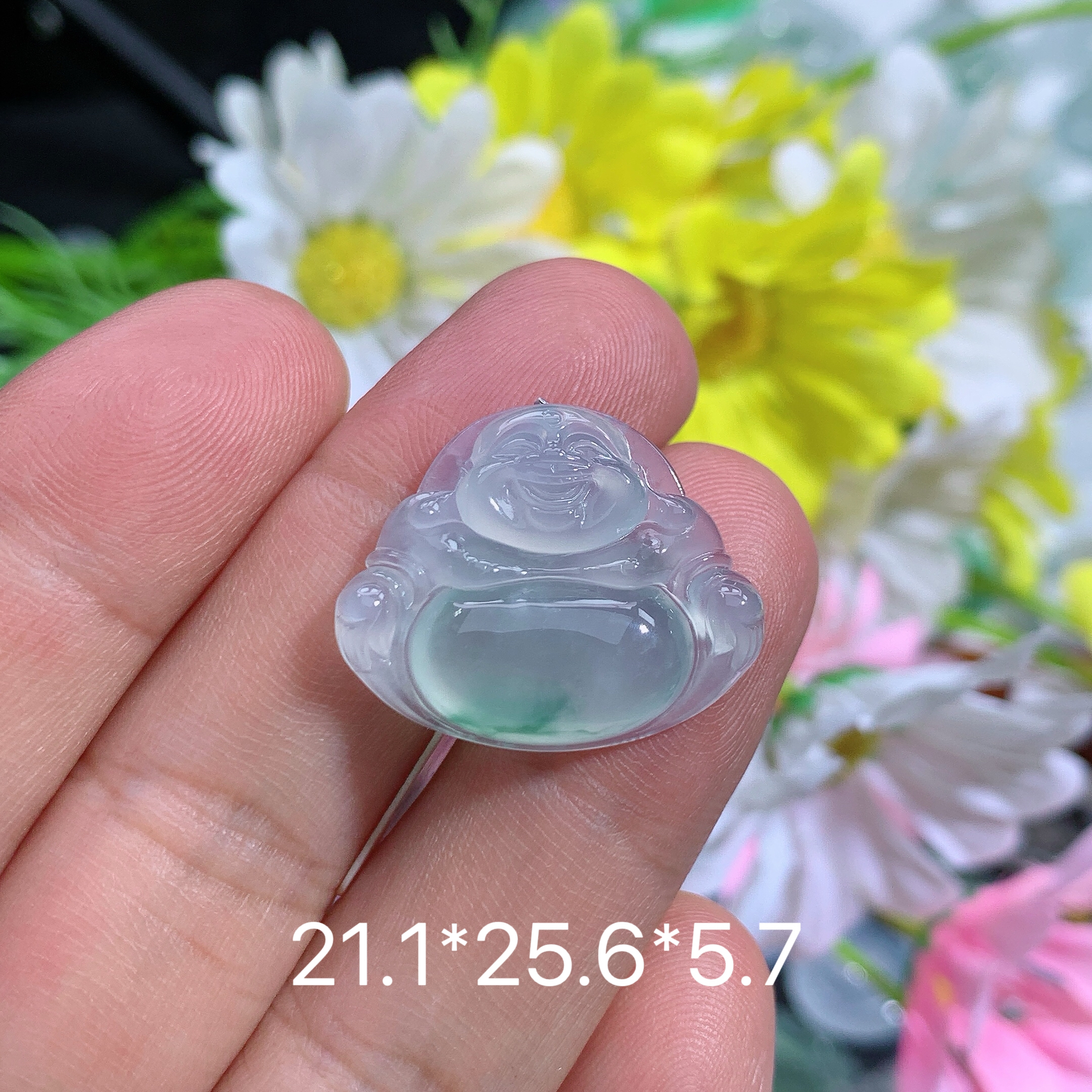 缅甸天然翡翠A货冰种飘花佛公路百搭冰透上等翡翠精美珠宝首饰