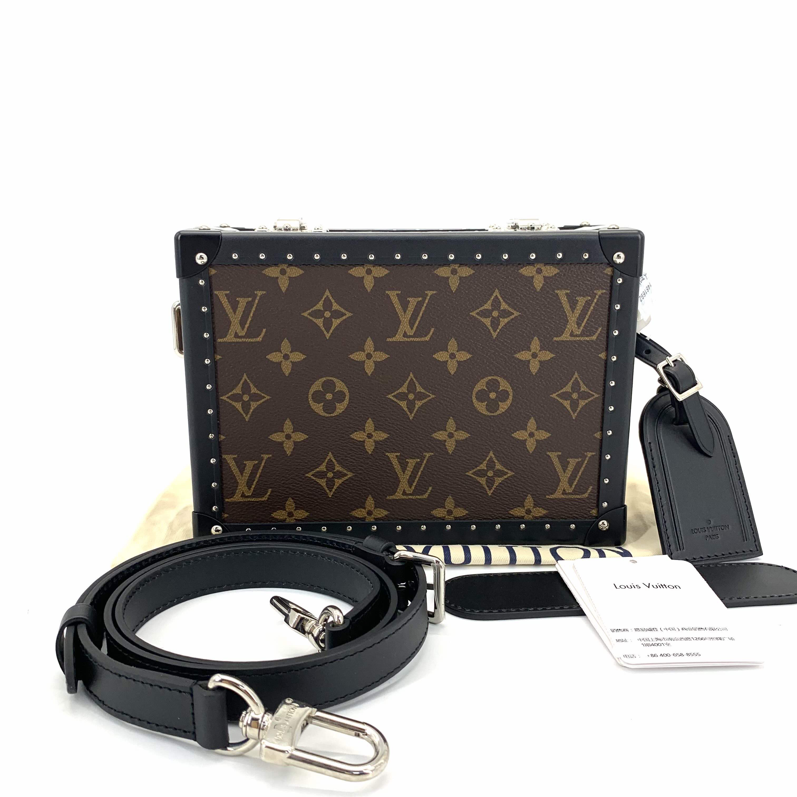 未使用 LouisVuitton/路易威登 棕花Box小硬箱盒子包 尺寸24/16 