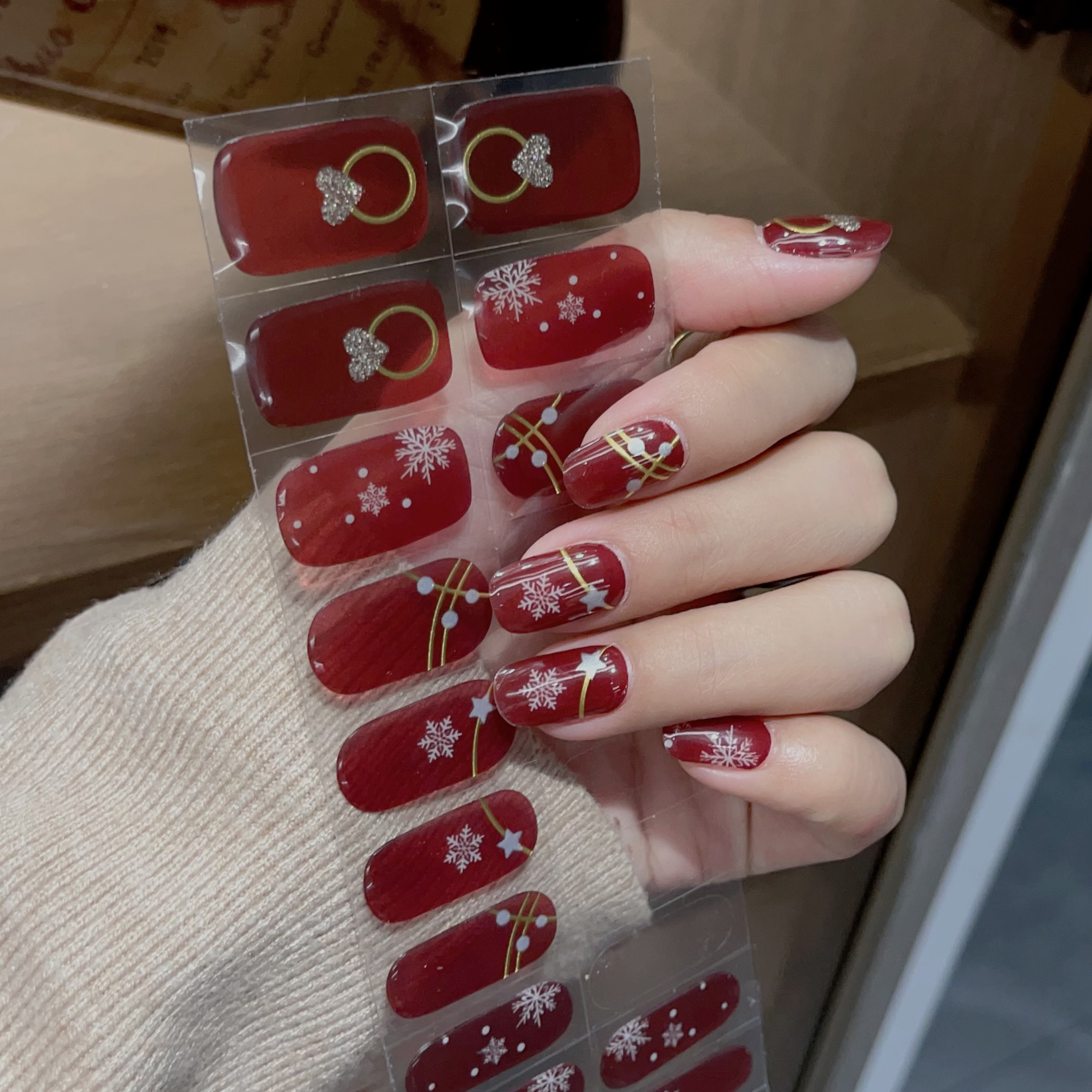 【冬日暖阳】R62~照灯变硬款半固化凝胶美甲贴