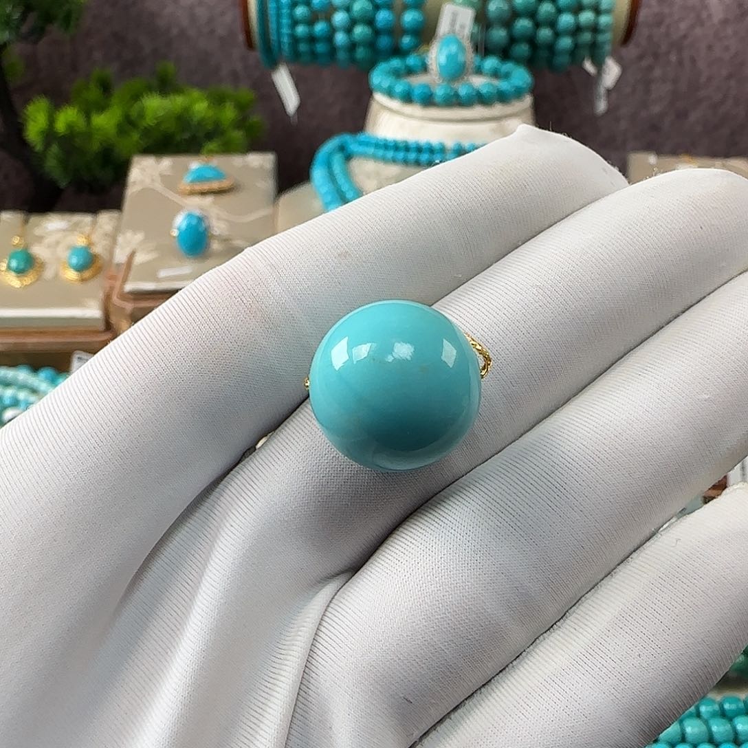 绿松石未镶嵌吊坠(不含链)15mm +