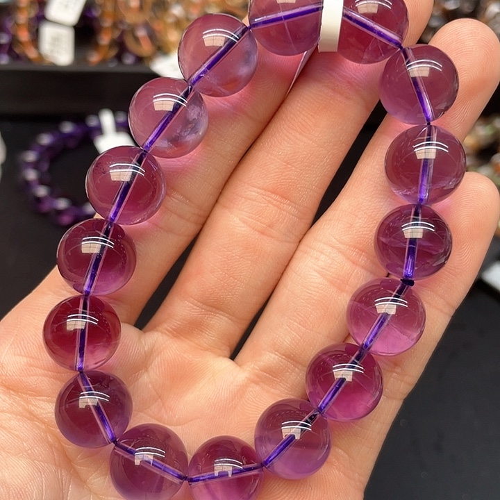 水晶手链未镶嵌2紫水晶13mm