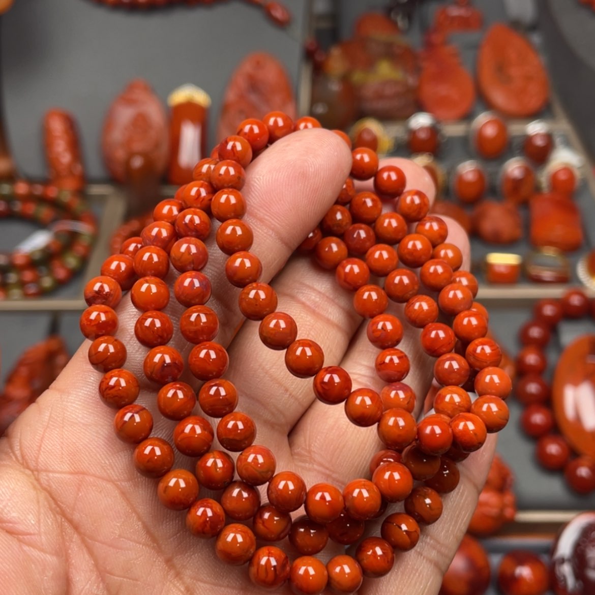 【闪购商品】南红玛瑙珠宝奇石未镶嵌多圈6