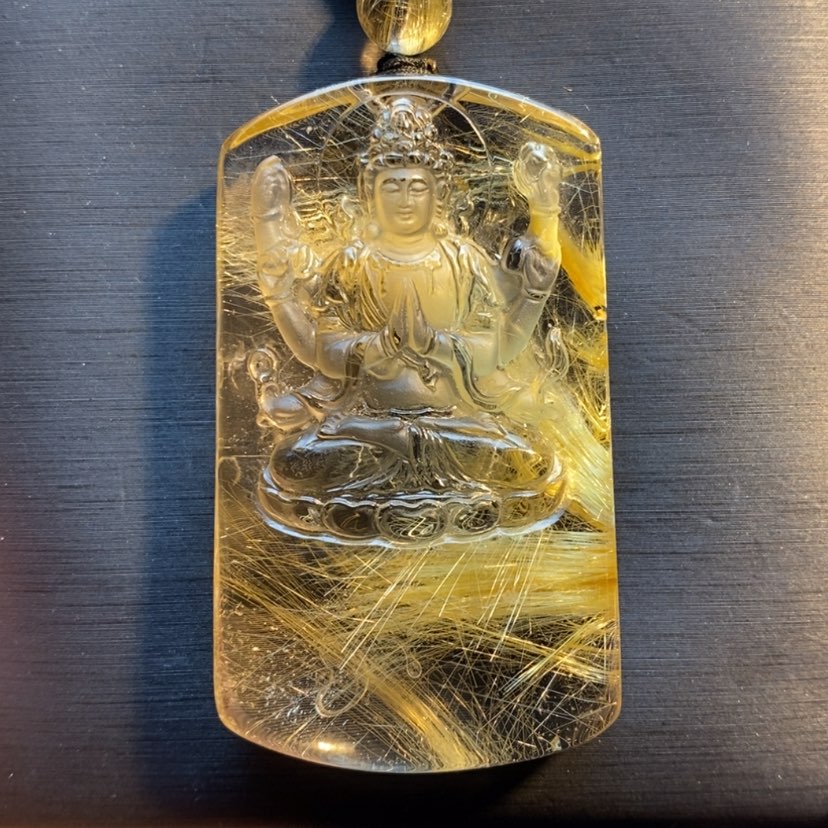 【闪购商品】发晶颈饰未镶嵌天然发晶千手观音吊坠