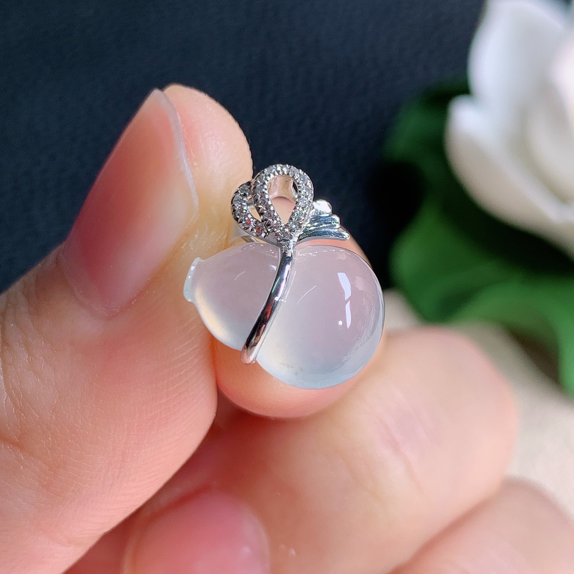 缅甸天然翡翠A货老坑冰种葫芦吊坠精品时尚气质12.9*9.8*5.2