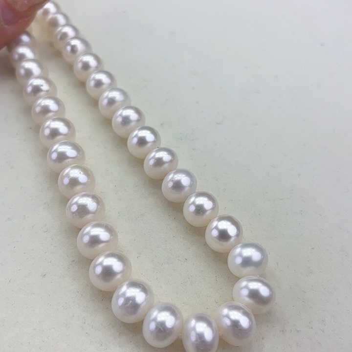 淡水珍珠颈饰银S925镶嵌10➕冷白