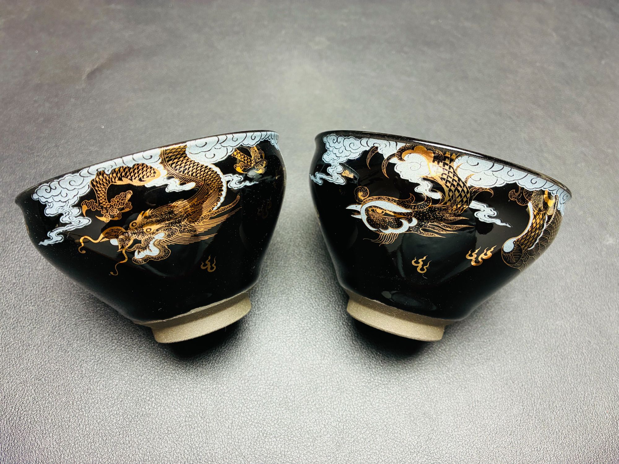 精品乌金龙凤呈祥对杯