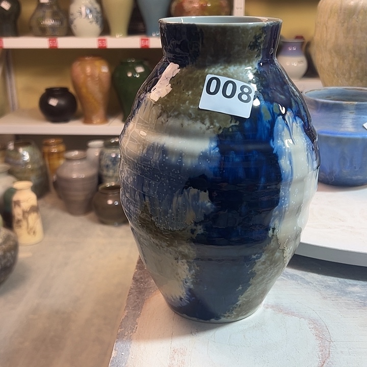 花瓶白泥高28口8。008