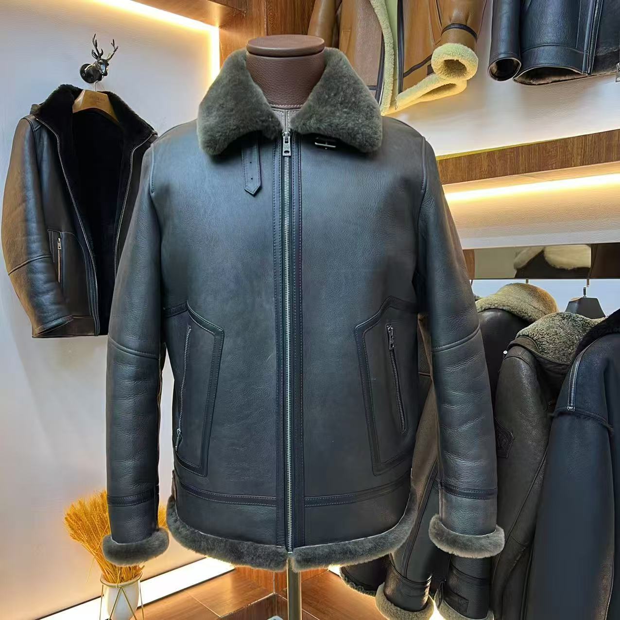 BENZHI/本秩男装原生态皮毛一体休闲时尚冬季2025新款皮草外套