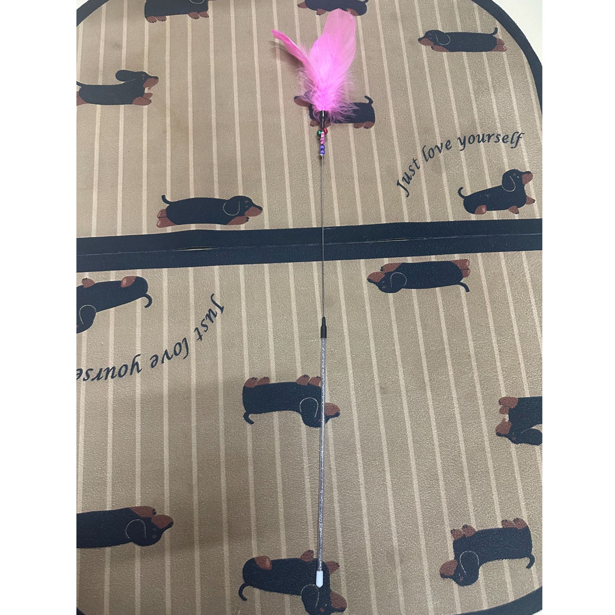 彩色羽毛带铃铛钢丝加长逗猫棒猫咪互动解闷玩具