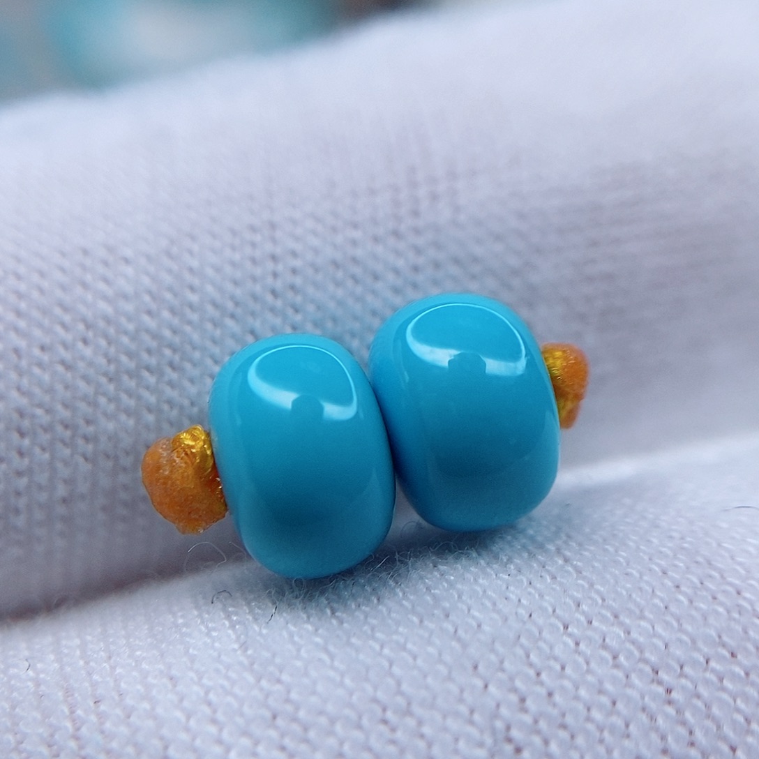 绿松石老型对珠7.9未镶嵌