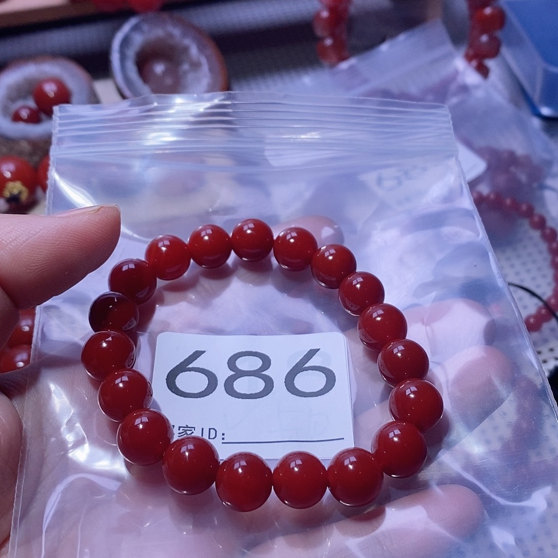 悟***~南红玛瑙未镶嵌手串卡10