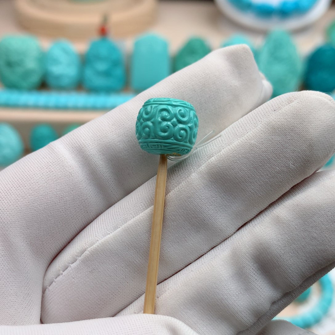 绿松石珠宝奇石未镶嵌11.2mm