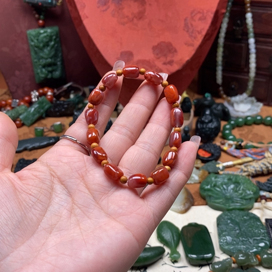 南红玛瑙未镶嵌手链