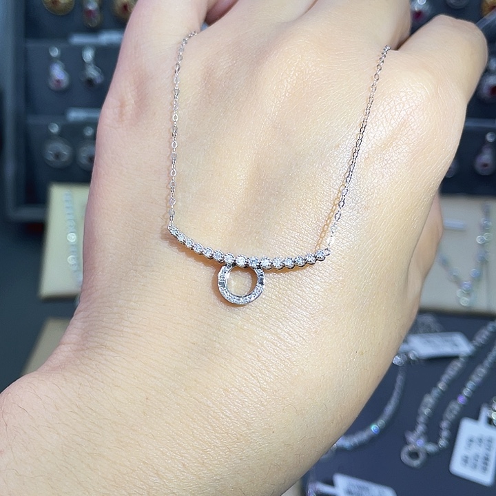 钻石项链18K金镶嵌万能项链