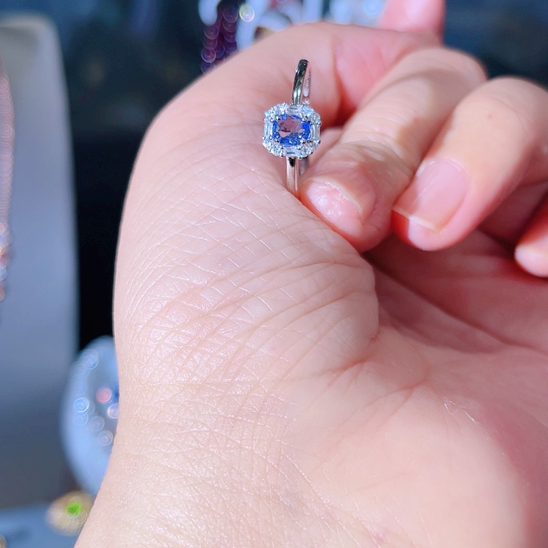 坦桑石戒指银S925镶嵌