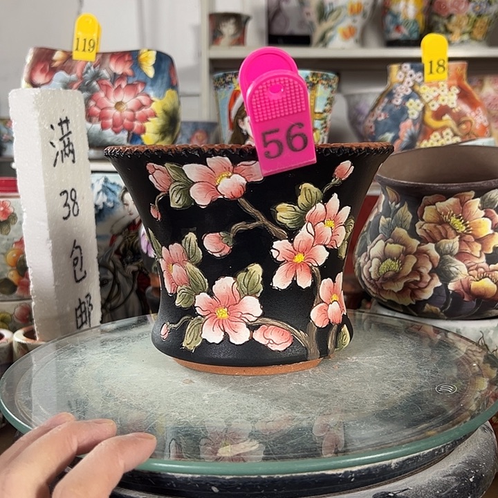 满38包邮 景德镇幸运花盆