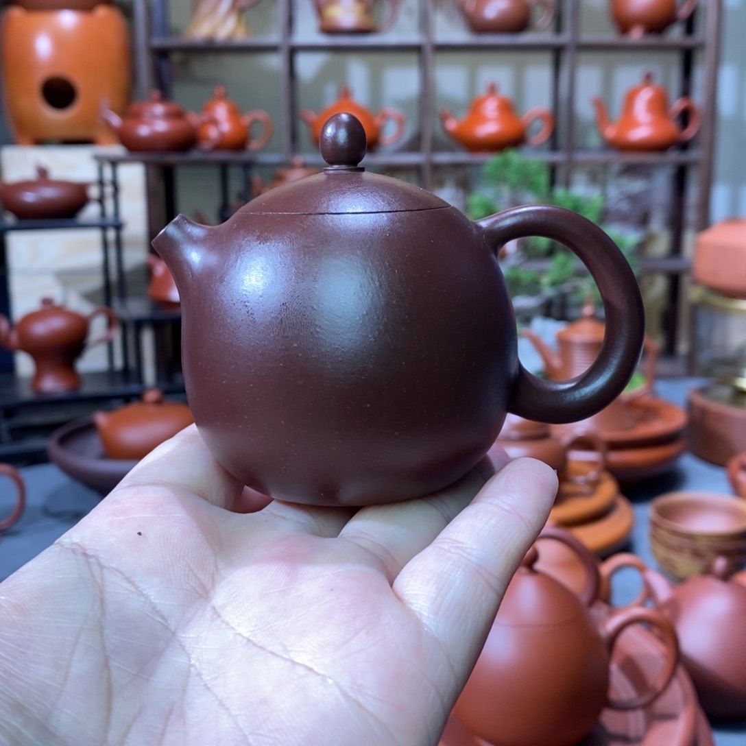 紫砂茶壶林海奇黑金刚龙蛋壶110cc