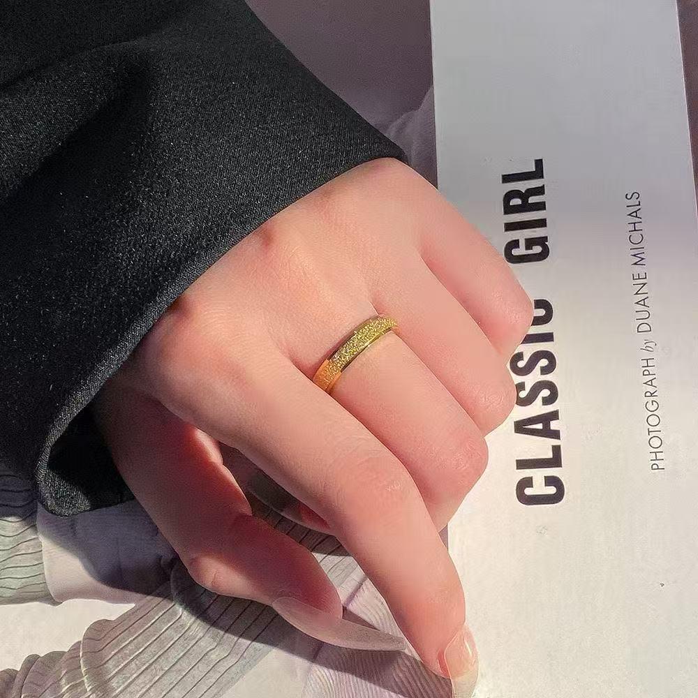 铼金【满天星戒指】 时尚简约经典精美时尚金色不掉色