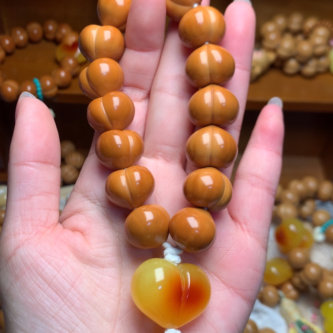 木质类16玻璃底屁桃手持爱心