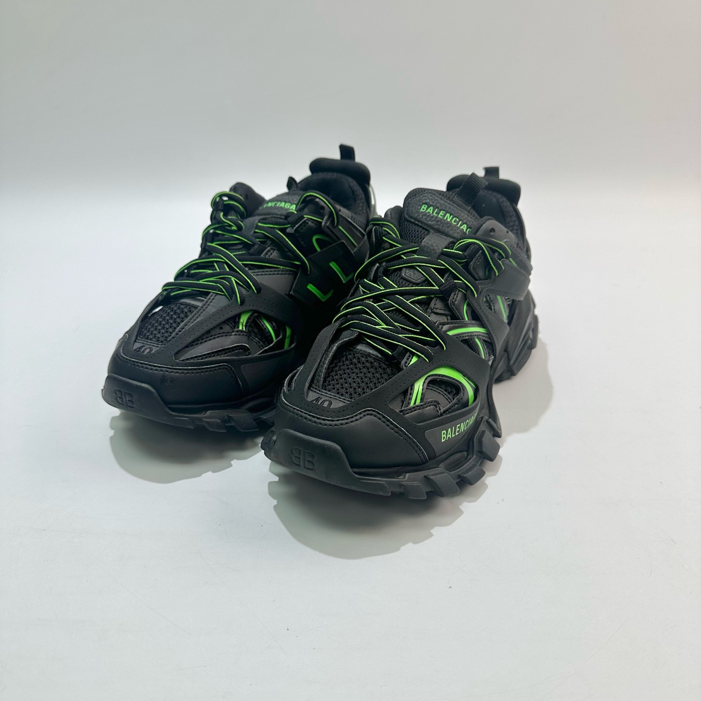 99新 Balenciaga/巴黎世家 40码 黑绿Track1.0老爹鞋 SY0935