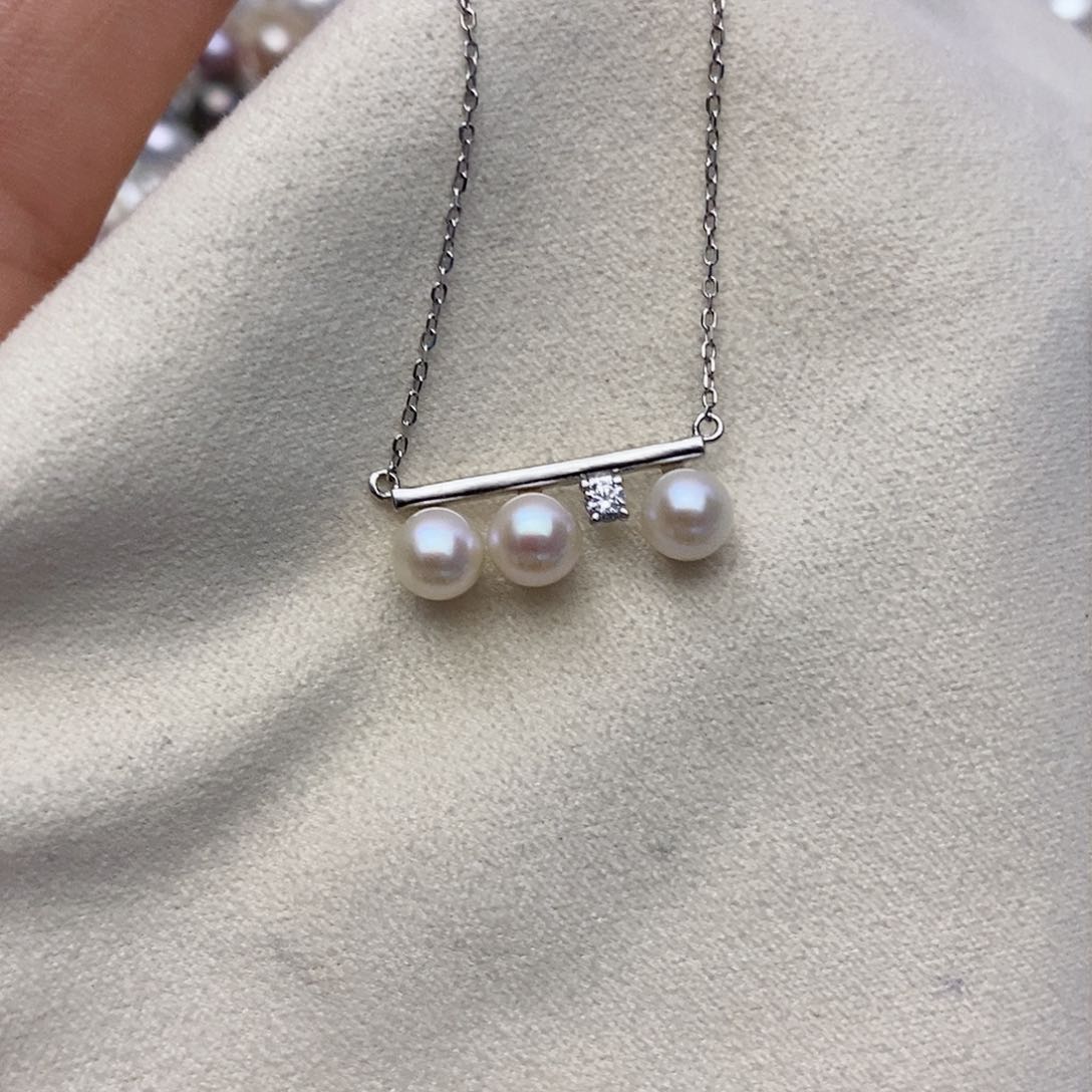【闪购商品】淡水珍珠银S925镶嵌颈饰