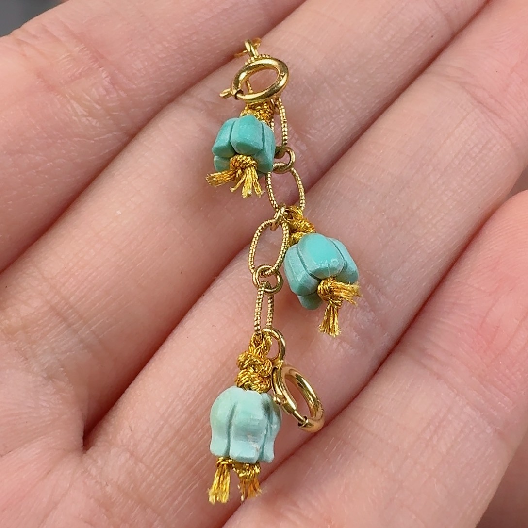 绿松石珠宝奇石18K金镶嵌