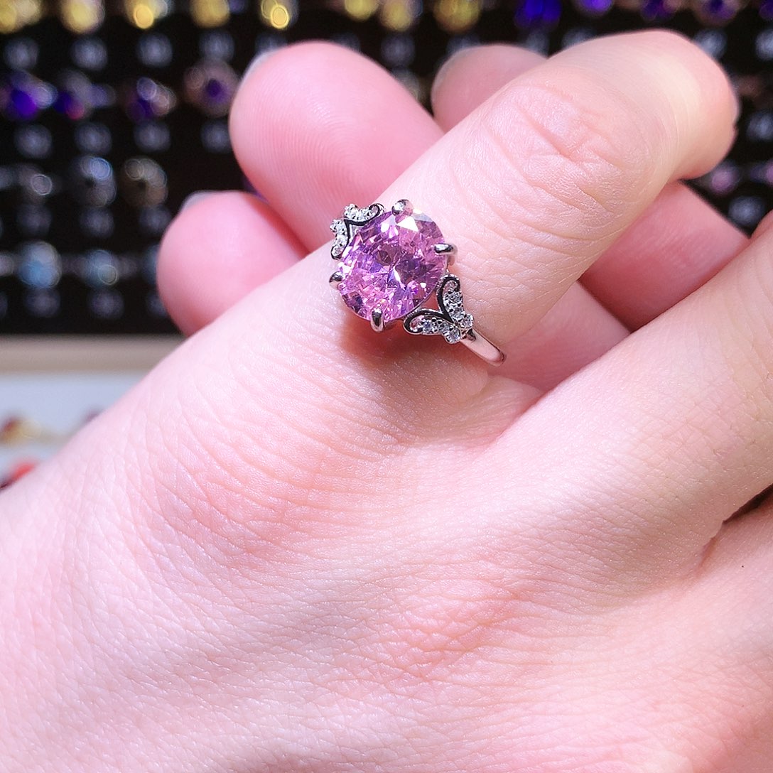 蓝宝石戒指银S925镶嵌