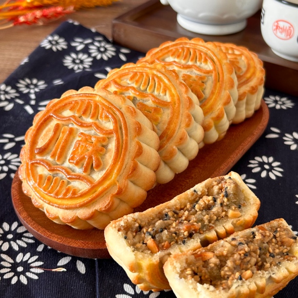 老五仁月饼广式传统口味酥松清香醇厚中秋糕点零食早餐营养中秋