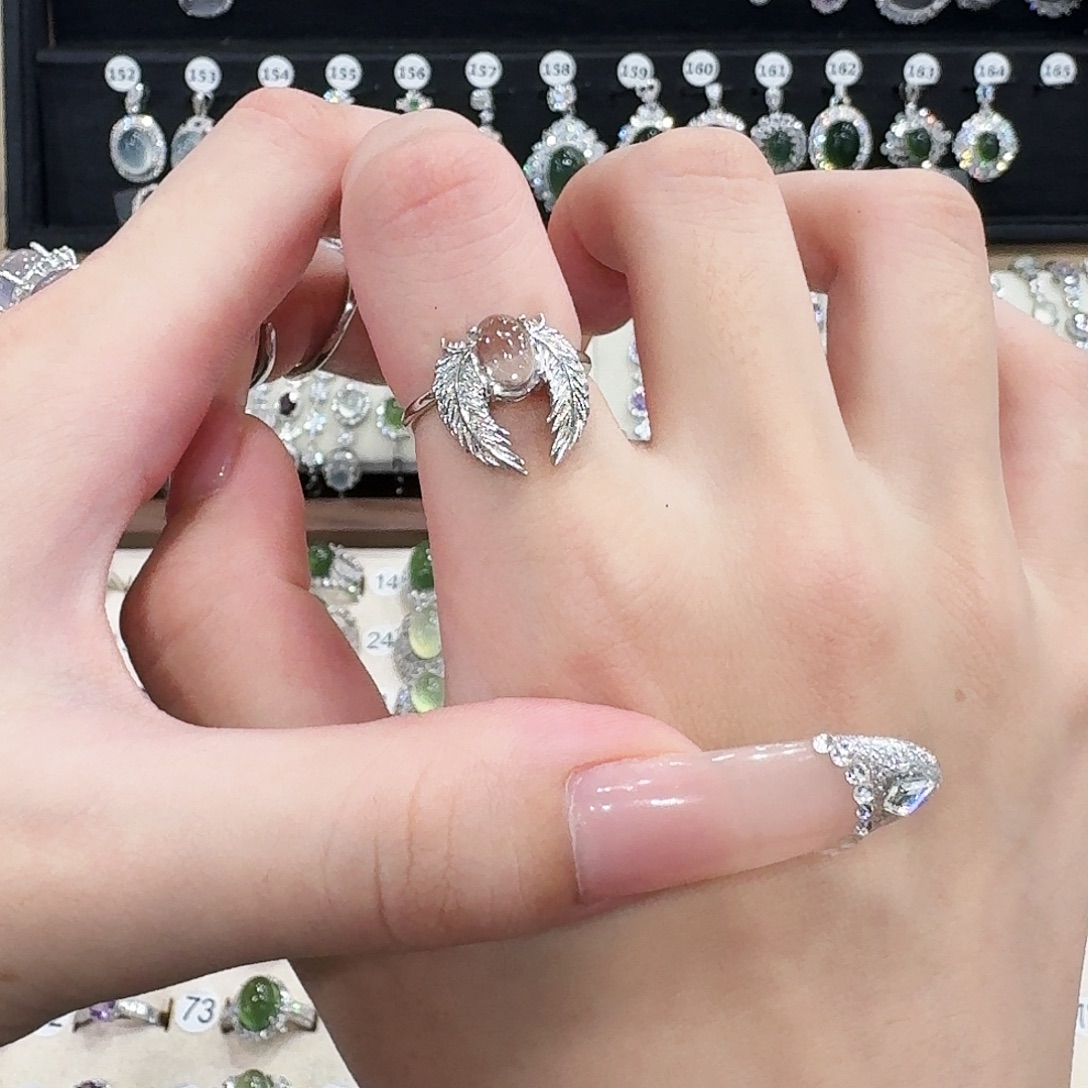 银S925镶嵌戒指水晶