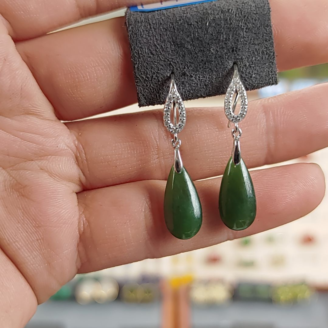 和田玉碧玉银S925镶嵌