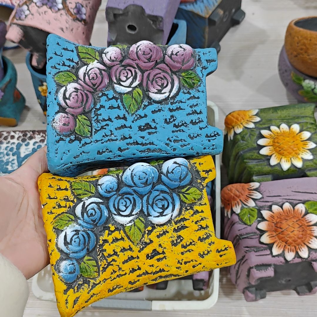 红陶吸水透气的白陶花盆凑满12发货