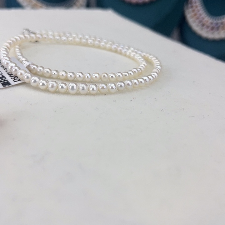 淡水珍珠颈饰银S925镶嵌3-4