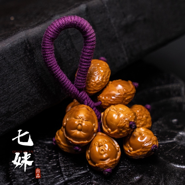 【多宝百态】荔枝纹百态果王料水晶核葡萄串手串