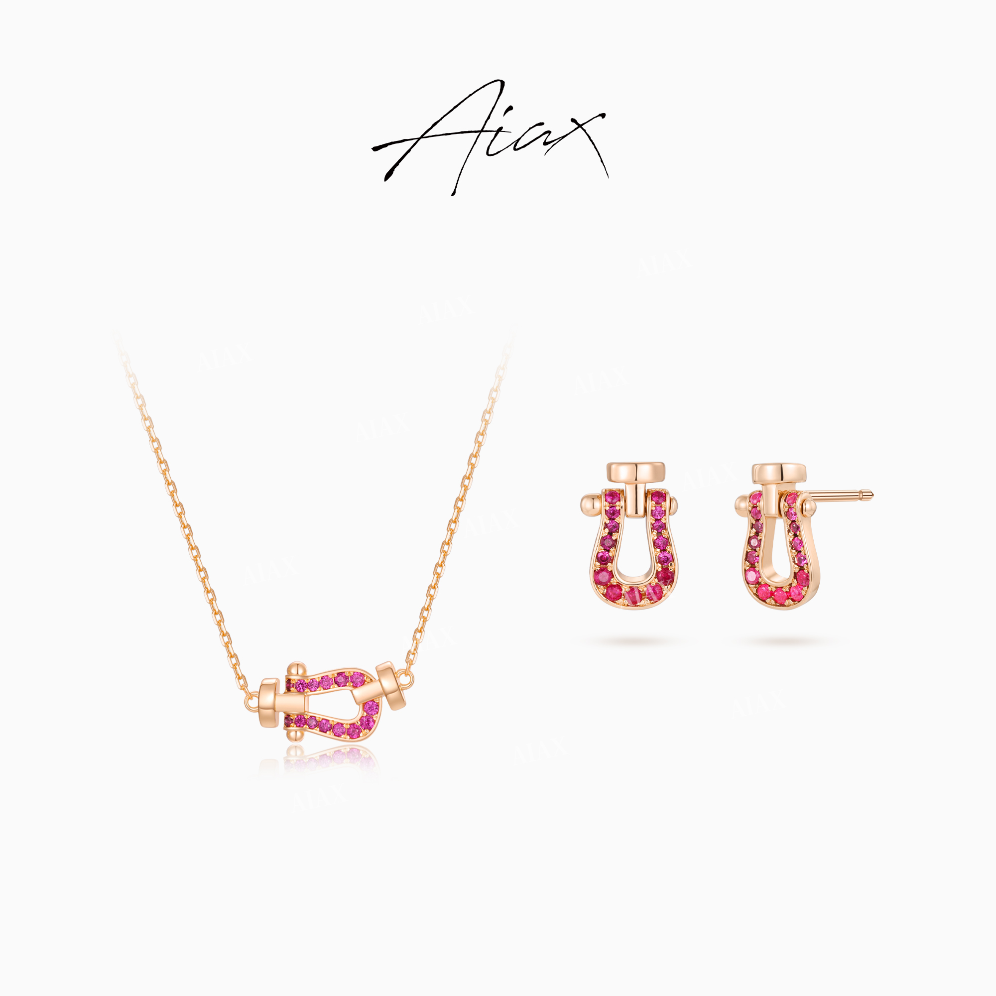 AIAX 【马蹄】圣诞节 镀K金 时尚精致饰品紫色项链TSJ10176