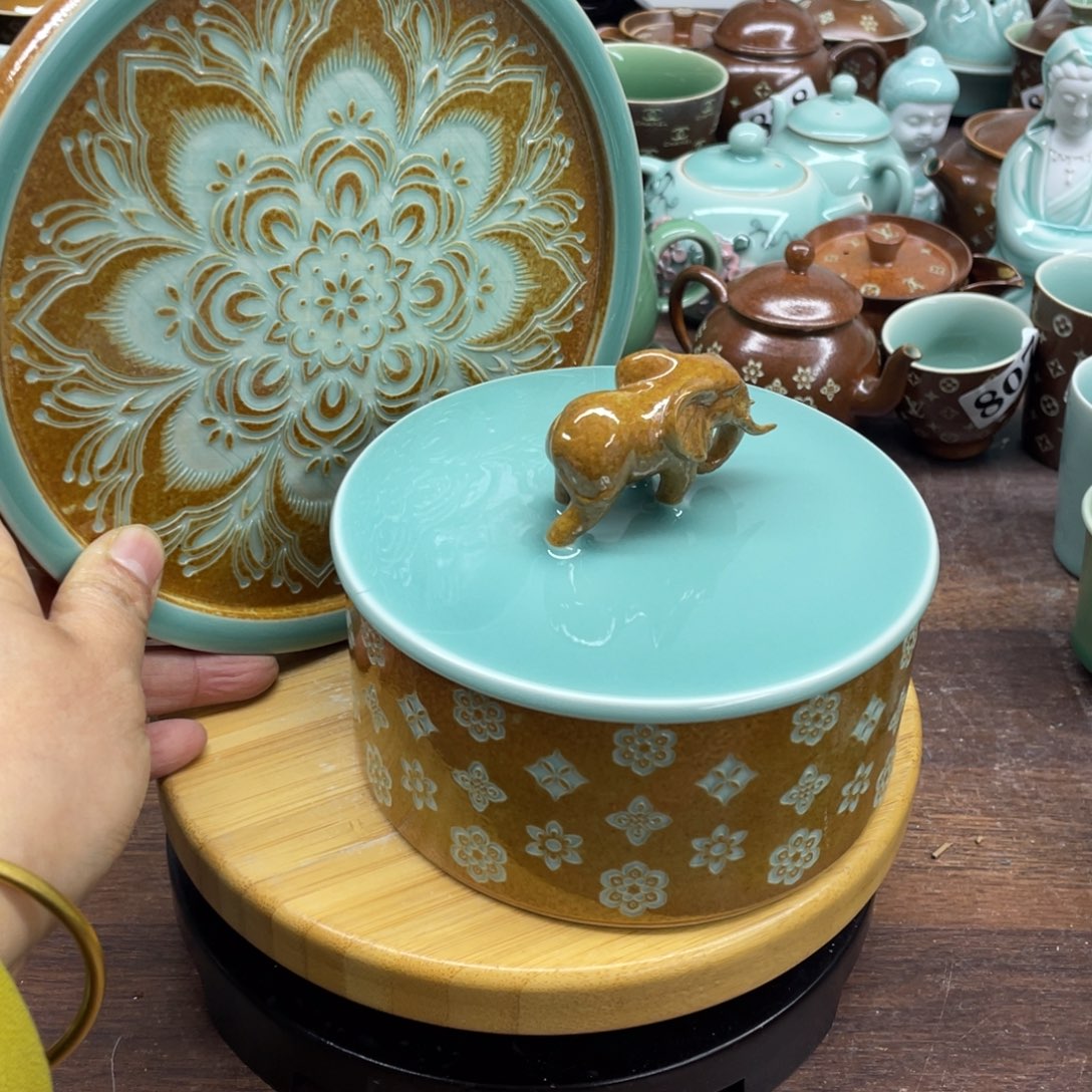 微瑕特价茶叶罐+壶承