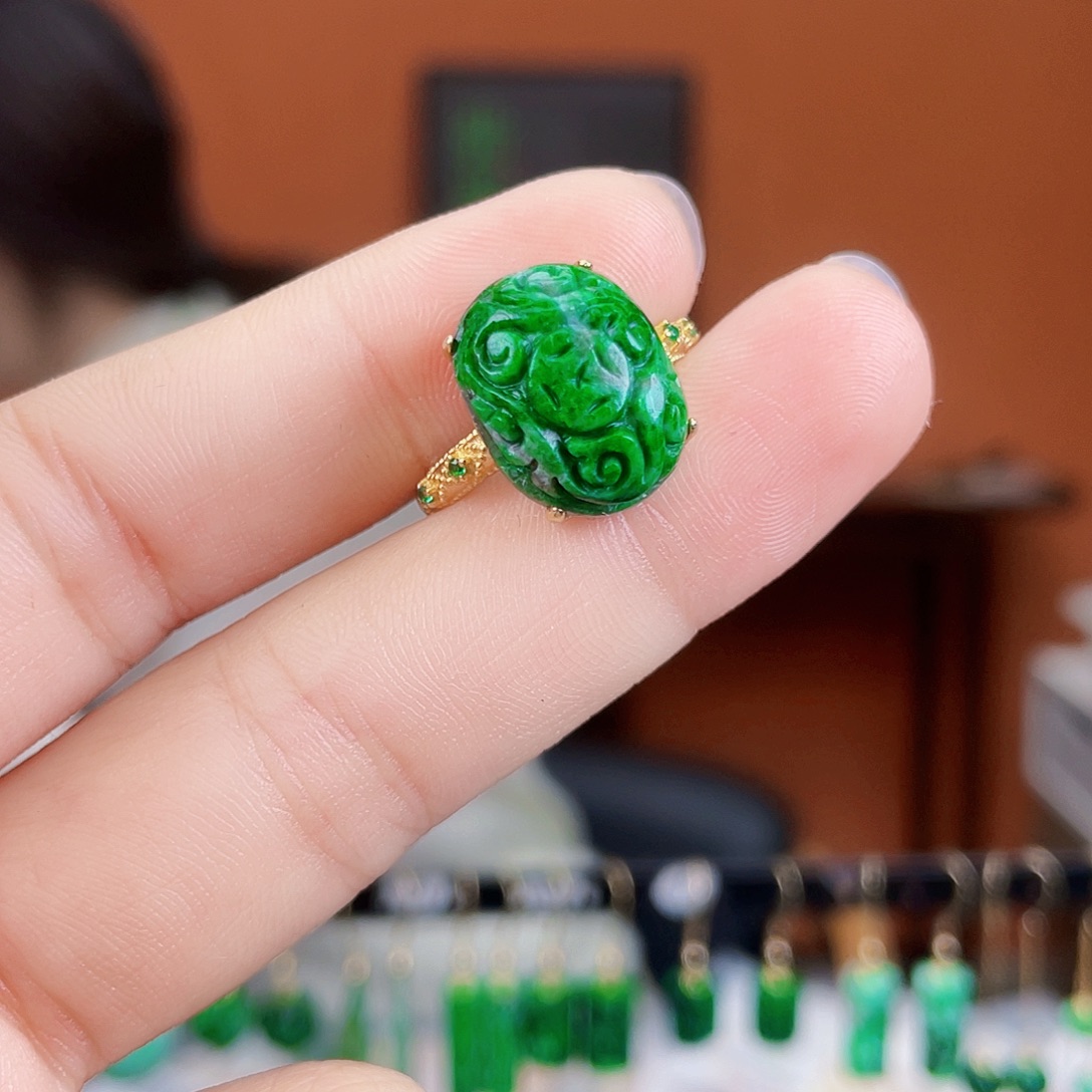 翡翠银S925镶嵌耳饰